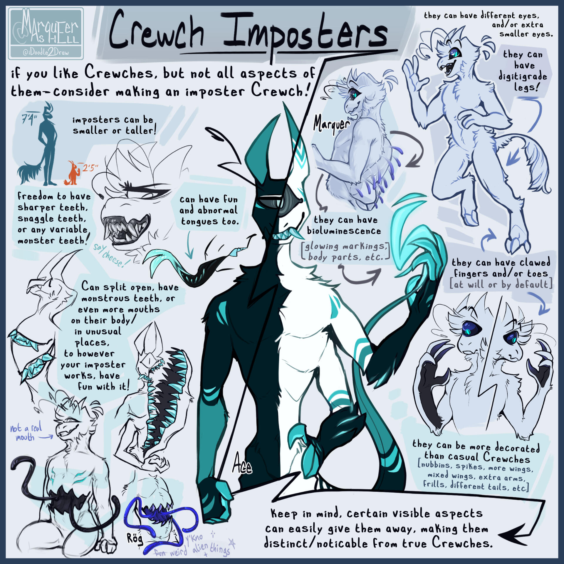 Crewch - species reference sheet for Imposters